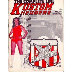 Vintage Kustom Headers Catalog Pages + 1971 Letter + 1972 APAA Cover